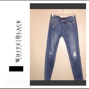 WHBM Distressed Ankle Jeans